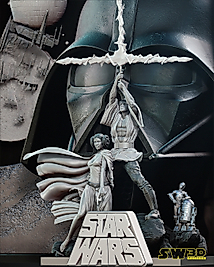 New Hope Luke and Leia Diorama